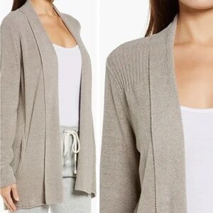 Barefoot Dreams Cozy Chic Open Front Cardigan Ultra Lite - Brown Medium